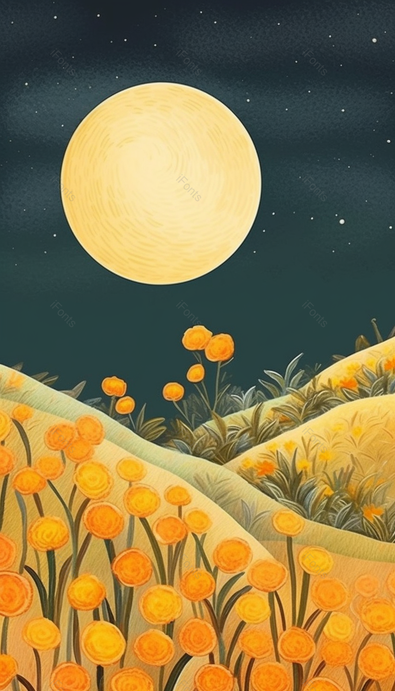 山坡上的日落风景绘画插图背景,插画/手绘图,插画/手绘图库,插画/手绘图下载,插画/手绘